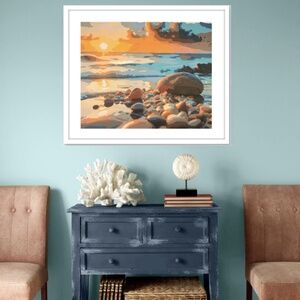 Unframed 16x20 Every Pebble is a Stepping Stone Acrylic Painting 2024